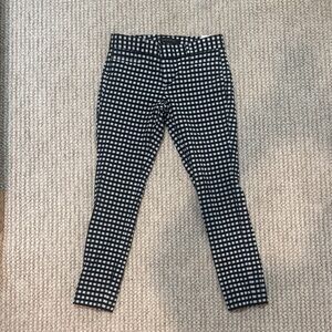 Black and White Checked Slim Capris